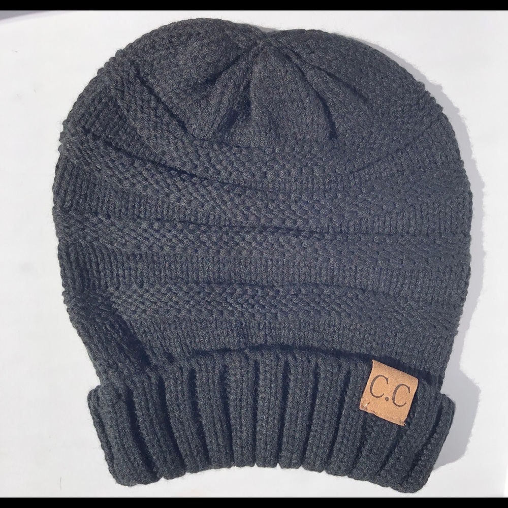 CC Chunky Knit Black Beanie